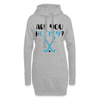 Ok Hockey - jeu de mots Ok - Sweat-shirt à capuche long Femme - gris chiné - Devant