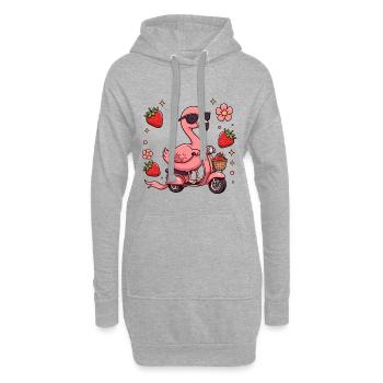 Art d’été de Cavalier Flamingo Flamingo Kawaii - Sweat-shirt à capuche long Femme - gris chiné - Devant