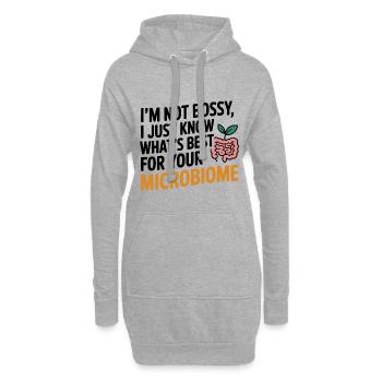 Pas autoritaire, juste savoir ce qu’il y a de mieux pour ton microbiome - Sweat-shirt à capuche long Femme - gris chiné - Devant