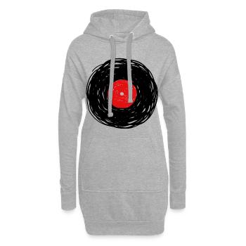 Vinylalbum Doodle Lines Skizze - Hoodie-Kleid - Grau meliert - Vorne