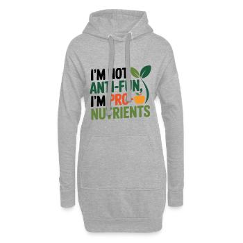 Nicht über Ihre Ernährungsentscheidungen urteilen – Ernährungsberater - Hoodie-Kleid - Grau meliert - Vorne