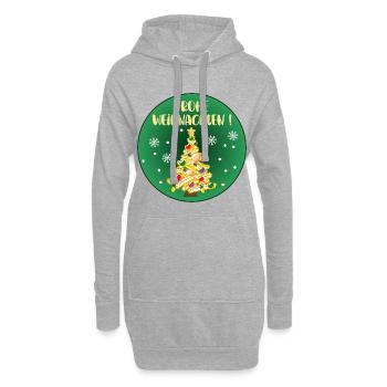 JOYEUX NOËL FRITES SAPIN DE NOËL - Sweat-shirt à capuche long Femme - gris chiné - Devant