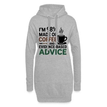 Diététicien à conseils fondés sur des preuves à 98 % de café - Sweat-shirt à capuche long Femme - gris chiné - Devant