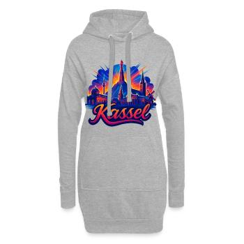 Kassel Stadt Silhouette strahlend Cassel Geschenk - Hoodie-Kleid - Grau meliert - Vorne
