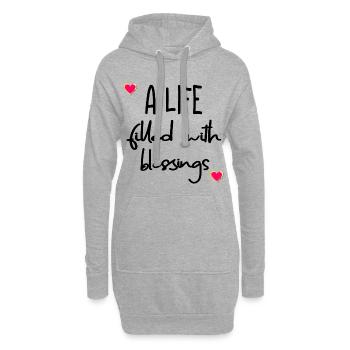 Kirchenreligion Liebesherz - Hoodie-Kleid - Grau meliert - Vorne