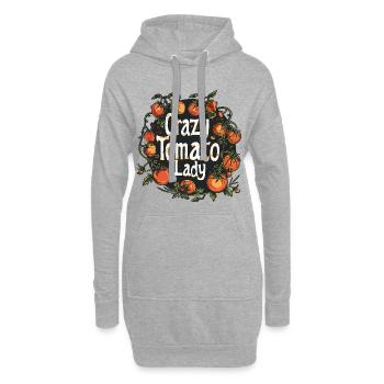Crazy Tomato Lady – Funny Tomato Growing Design - Hoodie-Kleid - Grau meliert - Vorne