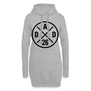 Dad 26 - Vater 2026 - Geschenk - Hoodie-Kleid - Grau meliert - Vorne