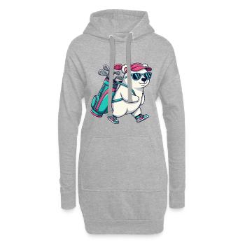 Dessin animé Golfeur Ours Polaire Drôle Animal de Golf Cool - Sweat-shirt à capuche long Femme - gris chiné - Devant