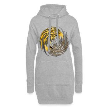Aalto Asko Art Aigle Yin Yang - Sweat-shirt à capuche long Femme - gris chiné - Devant