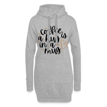 Coffee is a Hug in a Mug - Hoodie-Kleid - Grau meliert - Vorne