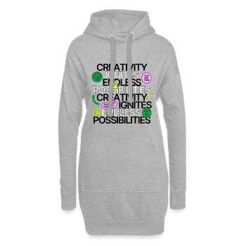 Creativity Ignites Endless Possibilities - Hoodie-Kleid - Grau meliert - Vorne