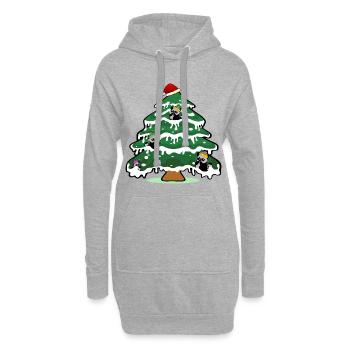 Sapin de Noël de laveurs de Noël - Sweat-shirt à capuche long Femme - gris chiné - Devant