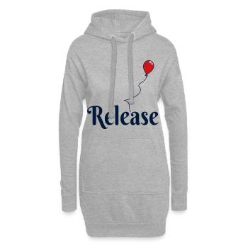 Release Loslassen Luftballon - Hoodie-Kleid - Grau meliert - Vorne