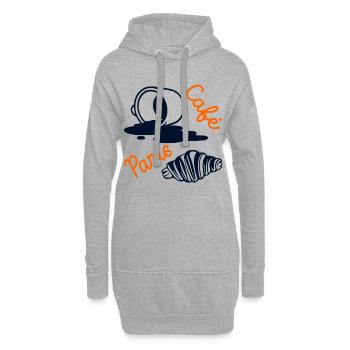 Croissant Kaffee Paris - Hoodie-Kleid - Grau meliert - Vorne