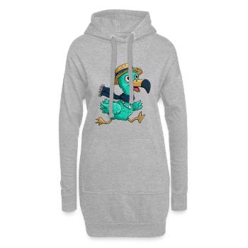 Joyeux chapeau de Noël pour les oiseaux flamants roses - Sweat-shirt à capuche long Femme - gris chiné - Devant