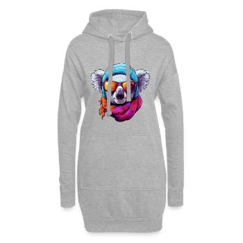 Cool Koala Cartoon Kawaii Wintervibes Kunst - Hoodie-Kleid - Grau meliert - Vorne