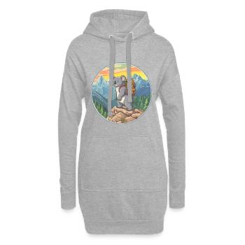 Niedliches Koala-Wandern Camping Bergabenteuer - Hoodie-Kleid - Grau meliert - Vorne