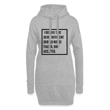 I Believe That Being Different Shouldn't Be Feared - Hoodie-Kleid - Grau meliert - Vorne