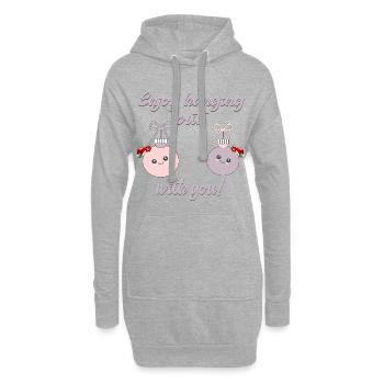 Passer du temps entre amis de Noël - Sweat-shirt à capuche long Femme - gris chiné - Devant