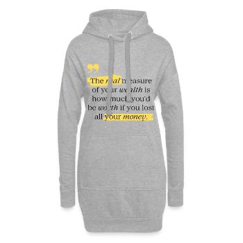The Real Measure Of Your Worth - Hoodie-Kleid - Grau meliert - Vorne