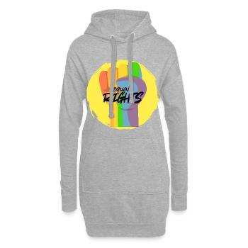 Égalité de la fierté du Poing Arc-en-ciel - Sweat-shirt à capuche long Femme - gris chiné - Devant