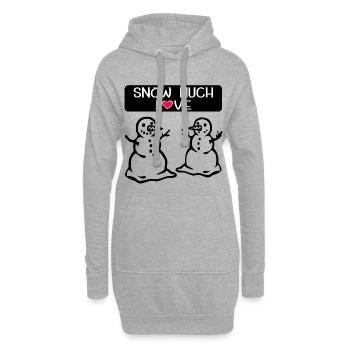 Schneemann liebt Winterweihnachten - Hoodie-Kleid - Grau meliert - Vorne
