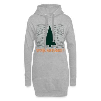 Frohe Weihnachten Weihnachtsbaum - Hoodie-Kleid - Grau meliert - Vorne