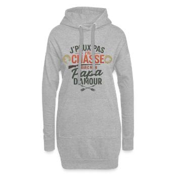 Jagd mit Papa d'amour - Hoodie-Kleid - Grau meliert - Vorne
