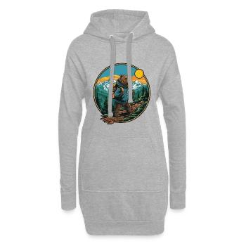 Cute Bear Hiking Camping Mountain Adventure - Hoodie-Kleid - Grau meliert - Vorne