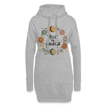 Faites confiance à l’univers - Sweat-shirt à capuche long Femme - gris chiné - Devant