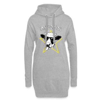 Muhviehstar Lustiges Bauernhof Geschenk Kühe Rind - Hoodie-Kleid - Grau meliert - Vorne