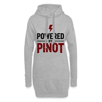 Propulsé par Pinot Wine Energy Saying - Sweat-shirt à capuche long Femme - gris chiné - Devant