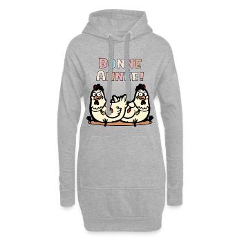 Bonne Année Poules Poulets - Sweat-shirt à capuche long Femme - gris chiné - Devant
