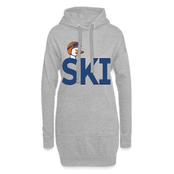 Ski d’oie pour sports d’hiver - Sweat-shirt à capuche long Femme - gris chiné - Devant