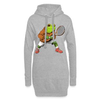 Tennis des Grenouilles - Sweat-shirt à capuche long Femme - gris chiné - Devant