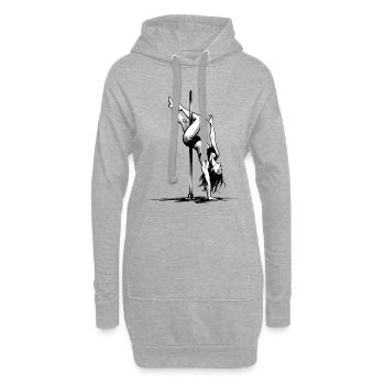 Pole Dance Poledancerin grafisch Grafik Geschenk - Hoodie-Kleid - Grau meliert - Vorne