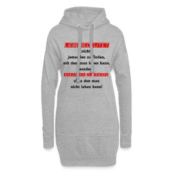 ♡ DIRE -> L’AMOUR SIGNIFIE ♡ - Sweat-shirt à capuche long Femme - gris chiné - Devant