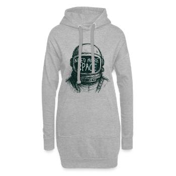 Need More Space Astronaut Spruch Zeichnung - Hoodie-Kleid - Grau meliert - Vorne