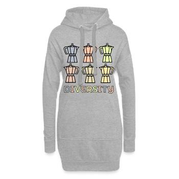 Espresso-Kaffee-Vielfalt - Hoodie-Kleid - Grau meliert - Vorne