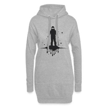 Skifahrer Wintersport Melting Ski - Hoodie-Kleid - Grau meliert - Vorne