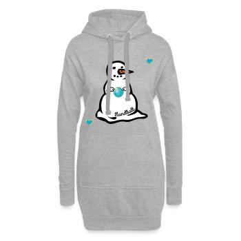 Winter Handball Kinder Schneemann - Hoodie-Kleid - Grau meliert - Vorne
