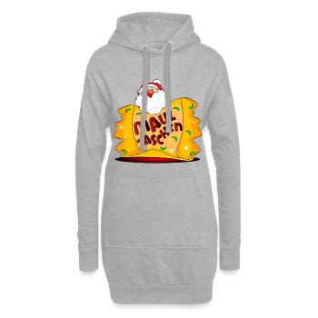 Weihnachten Maultaschen Weihnachtsessen - Hoodie-Kleid - Grau meliert - Vorne