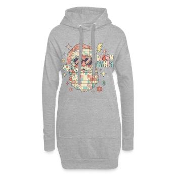 Techno Disco Weihnachtsmann Discokugel Lustig - Hoodie-Kleid - Grau meliert - Vorne