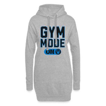 Gym Mode on – Fitness Kraft Design - Hoodie-Kleid - Grau meliert - Vorne