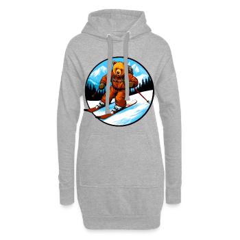 Ski Bear - Sweat-shirt à capuche long Femme - gris chiné - Devant