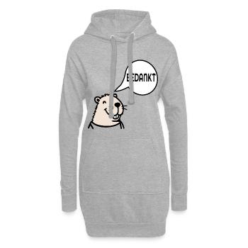 Capybara, danke - Hoodie-Kleid - Grau meliert - Vorne