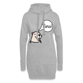Danke, Capybara. - Hoodie-Kleid - Grau meliert - Vorne