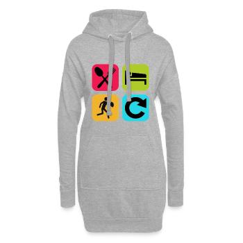 Essen, schlafen, Rugby wiederholen, lustiges Zitat, Spieler - Hoodie-Kleid - Grau meliert - Vorne