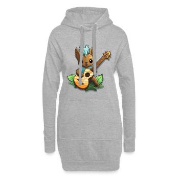 Kleiner Waldmusiker mit Gitarre - Hoodie-Kleid - Grau meliert - Vorne