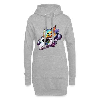 Neon Rennhelm Drachenstil - Hoodie-Kleid - Grau meliert - Vorne